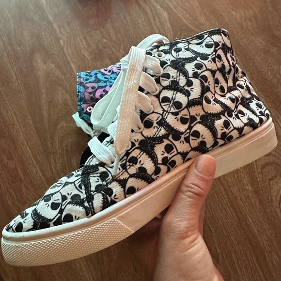 Disney Nightmare Before Christmas Jack Skeleton High Top Sneakers Size 8 - Picture 3 of 12